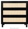 Durable Modern Luxury Furniture Decorative 3-Drawer Dresser, Oxford Rattan Chest of Drawers End Cabinets Storage Corner Bedside Table for Bedroom, Living Room, and Entryway (Black)